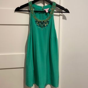 Lilly Pulitzer Beaded Silk Sleeveless Tank -Sz S